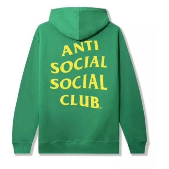Anti Social Social Club Tops - NWT Authentic Mens Anti Social Social Club Green Graphic Pullover Hoodie S